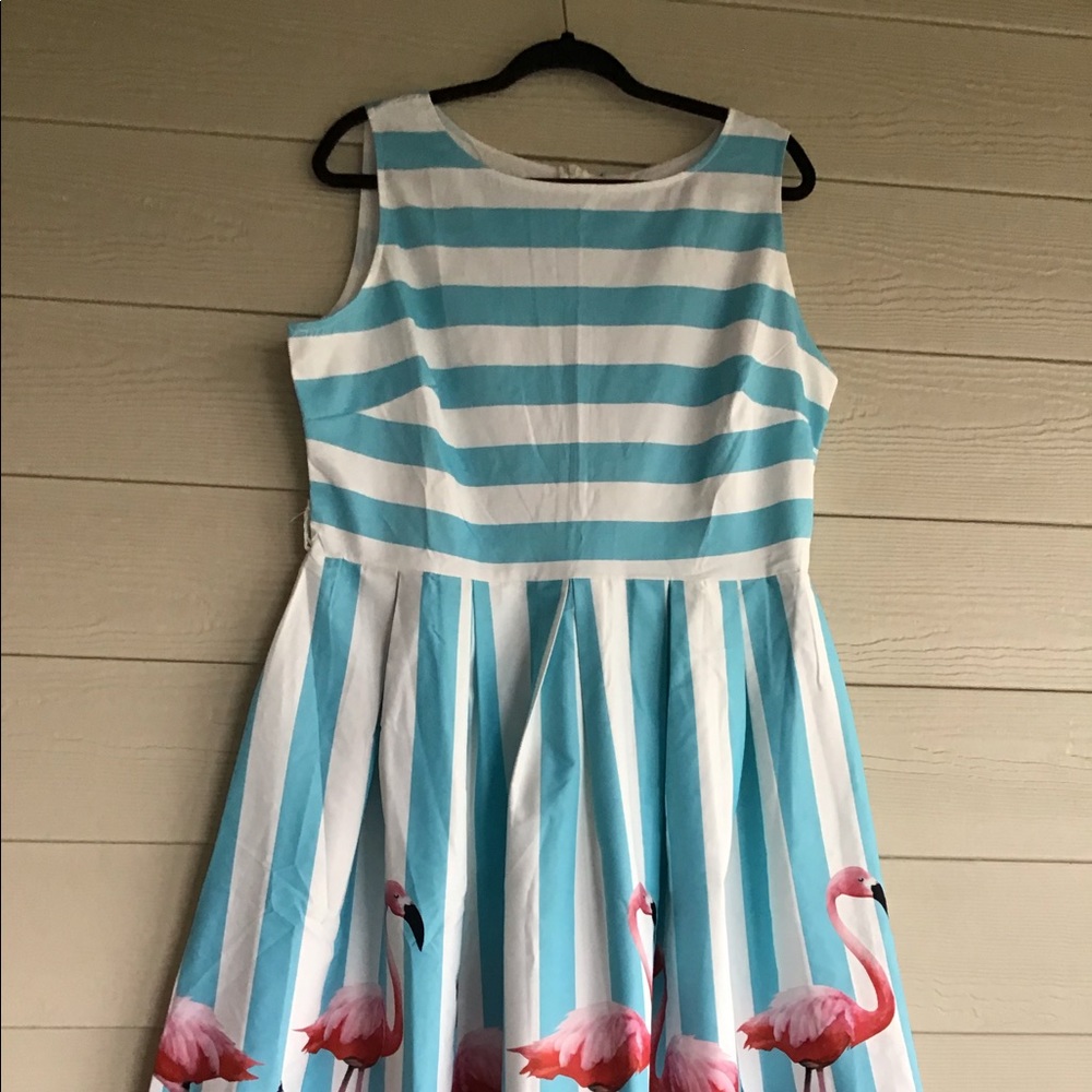 Flamingo striped dress